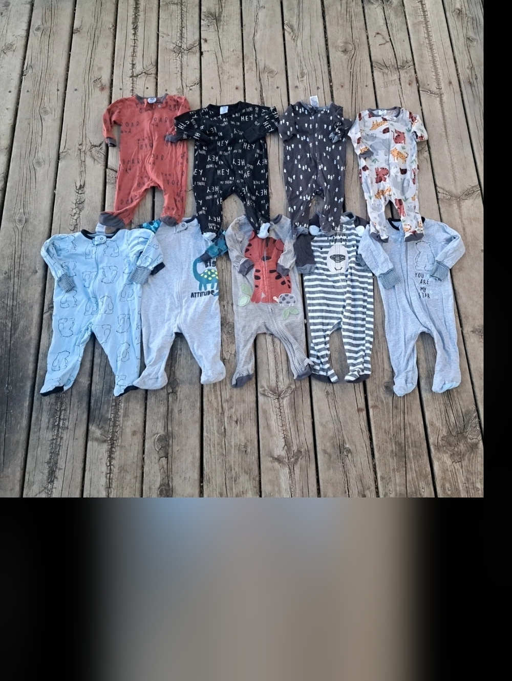 Lot of 9: Gerber Zip-up Sleepers-0/3 Months